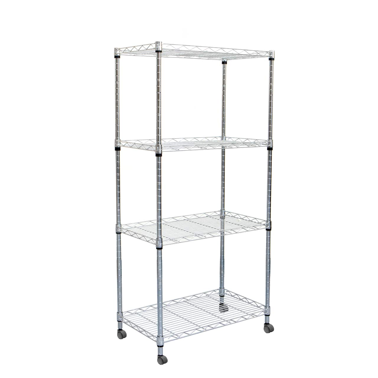 Mind Reader Adjustable 4-Tier Metal Storage Rack with Wheels